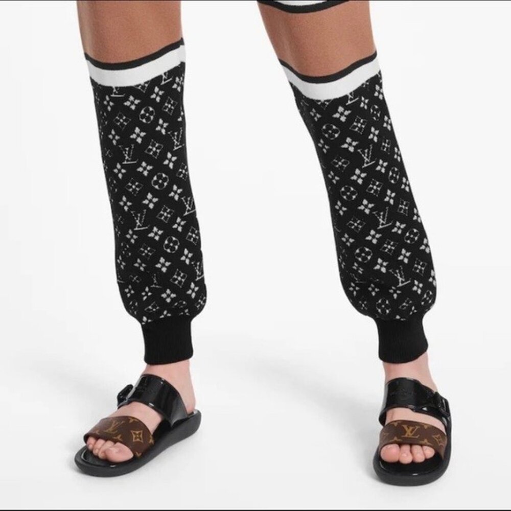 Louis Vuitton Sunbath Flat Mules in Brown Monogram Canvas & Black Rubber - Picture 3 of 9